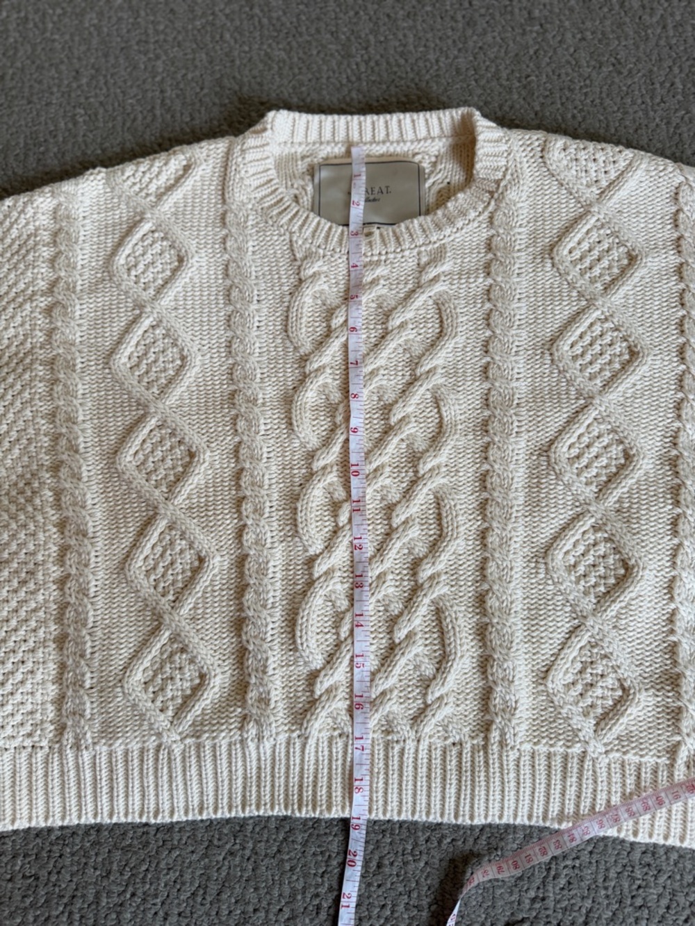 The Great Classic Cable Pullover, Cream - Picture 5 of 7